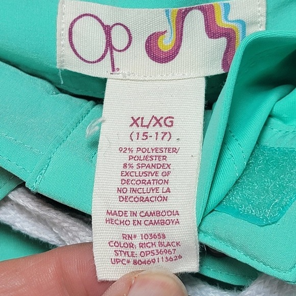 Vtg OP Ocean Pacific Swim Shorts Womens Junior 17 Neon Beach Retro Colorblock - Picture 7 of 13